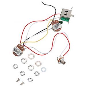 Alomejor Kit Chitarra Elettrica Prewired Completo con 500k Potenziometri 3 Vie Switch Push Pull Accessori Cavi Montaggio Fai da Te Upgrade Componenti Elettronici