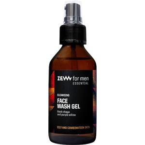 ZEW For Men Gel Detergente Viso 100 ml - Con Chaga Nero e Salice Viola per Pelle Grassa e Mista