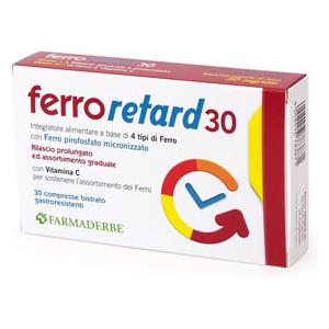 Farmaderbe - Ferro Retard Contro Stanchezza E Affaticamento Confezione 30 Compresse