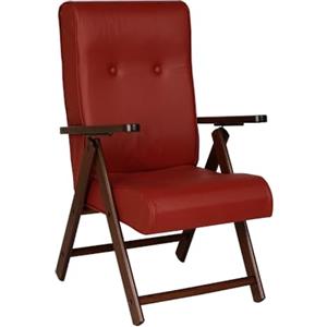 Liberoshopping Poltrona Sedia Sdraio MOLISANA Legno reclinabile 4 Posizioni in ecopelle (Bordeaux)