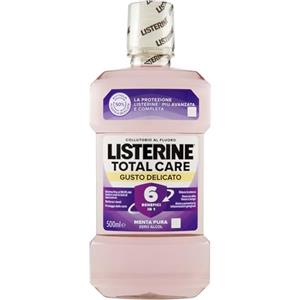 Listerine Collutorio, Total Care, Gusto Delicato, 6 Benefici in 1, Menta Delicata, Zero Alcol, Alito fresco, 500 ml