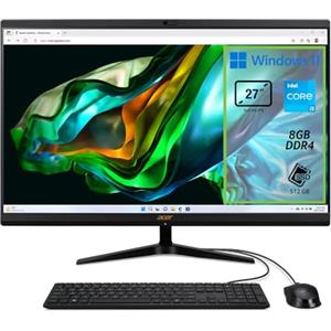 Acer Aspire C27-1800 Computer Fisso All in One, Pc Desktop, Processore Intel Core i3-1305U, Ram 8 GB DDR4, 512 GB SSD, Display 27 IPS FHD LED LCD, Intel UHD, Wifi, Webcam, Windows 11 Home