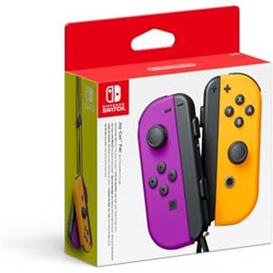 Nintendo Controller Switch Set da 2 Joystick, Viola Neon e Arancione Neon