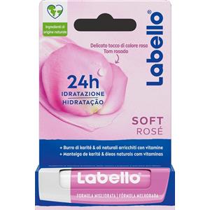 Labello Soft Rose Balsamo Labbra Idratante 5,5 ml con Estratto di Rosa e Burro di Karité