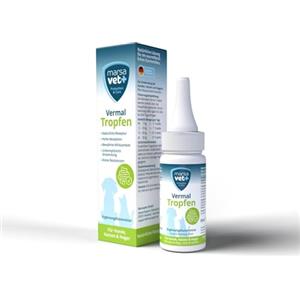 marsavet+ Vermal Gocce 50 ml - Soluzione Naturale per Ambiente Intestinale Sfavorevole ai Vermi, Aiuta Contro Giardia, Rimedio per Vermi e Parassiti Intestinali per Cani, Gatti e Roditori