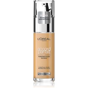 L'Oréal Paris Accord Parfait Fondotinta Fluido 5N Sand - 30 ml, Coprenza Naturale e Idratante