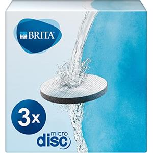 BRITA Filtri MicroDisc per Bottiglia e Borraccia Filtrante per acqua - incl. 3 Filtri per la riduzione di cloro, PFAS*, erbicidi, pesticidi e impurità