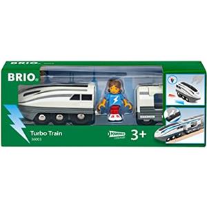 BRIO 36003 - Turbo Train - Trenino a batteria per bambini dai 3 anni in su, blu/bianco