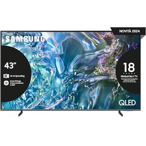 Samsung Smart TV 43 QE43Q64DAUXZT QLED 4K, Upscaling 4K, Processore Quantum 4K Lite, AirSlim Design, DVBT-2, Q-Symphony & OTS Lite, Gaming Hub, Ultimate UHD Dimming, Titan Gray 2024 [Amazon EXCL.]