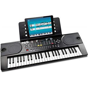 Rockjam 49 Piano Tastiera Keyboard Con Alimentatore, Stand Musicale, Adesivi Per Pianoforte Piano E Lezioni Semplicemente Piano, Nero, ‎69.8 x 23.5 x 8.4 cm 1.66 Kg
