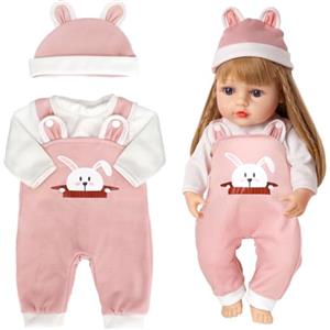 Bluelves Vestiti Bambole con Cappello per Bambolotti 35-40cm, Vestitini Bambole Accessori per Bambina, Rosa Regali per Ragazze e Ragazzi