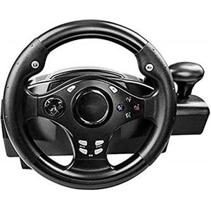 SilteD Volante per PC Volante da corsa per giochi, Volante da corsa per simulazione di auto USB universale da 270 gradi con pedali per PS4, PS3, PS2, PC, X360, NS Switch