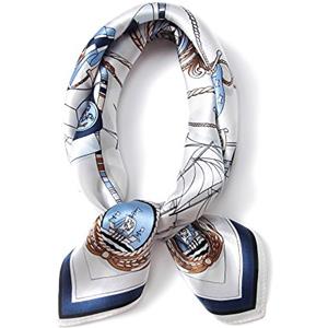ANDANTINO Sciarpa quadrata in 100% seta di gelso per capelli, 65 x 65 cm, unisex, in seta naturale, foulard con stampa digitale, Medium