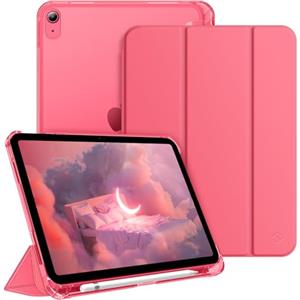 FINTIE Custodia per iPad (A16) 11ª Generazione 11 (2025)/iPad 10ª Generazione 10.9 (2022) con Portapenne - Sottile Leggero Opaca Trasparente Posteriore Cover con Auto Sveglia/Sonno, Rosa