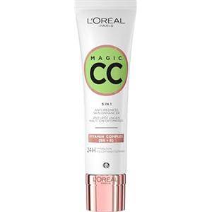 L'Oreal Paris L'Oréal Paris, Crema Anti-Rossori Color Verde, Con Vitamine B5 ed E, Pelle Idratata Fino a 24h e Uniformata, Risultato Naturale, Magic CC Cream, 30 ml