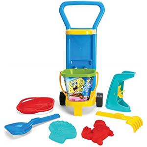 Wader 81670 - Set da Spiaggia Sponge Bob Caddy con Secchio e Accessori, Circa 24,5 x 22,5 x 59 cm, a Partire dai 12 Mesi, Ideale per Giardino, sabbiera, Spiaggia o Come Regalo per Giochi creativi