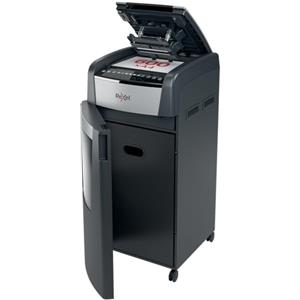 REXEL Optimum Auto Feed+ 600X, Distruggidocumenti Automatico, 600-660 Fogli (80-70 gr/mq), Taglio a Frammento, Livello di Sicurezza P-4, per i Grandi Uffici, Capacità 110 Litri, con Ruote, 2020600XEU