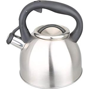 Kamberg 0008114 Bollitore Teiera a Fischio 3 litri, Acciaio Inox, Manico Ergonomico, Compatibile con Tutti i Piani Cottura, Incluso Quello a Induzione