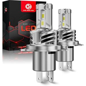 CAR WORK BOX H4 LED Lampadine Auto: 18000LM LED Fari Lampade 80W Abbaglianti e Anabbaglianti per Auto 12V, 1:1 Design Plug-n-Play, 6500K
