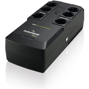 Tecnoware Power Systems - UPS Era Plus Strip 800 VA, Protezione Blackout PC, Modem, Videosorveglianza, Autonomia fino a 13 min comuter e 50min Router/Wifi, Stabilizzatore AVR, 6 Prese Schuko