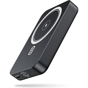 NOHON Wireless Power Bank Magnetico 10000mAh: Caricabatterie Portatile Powerbank | Batteria Esterna con PD 20W USB-C Ricarica | Compatibile con iPhone15 14 13 12 Mini Pro Pro Max | Dunkelschwarz