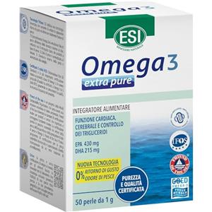 APOWUS ESI - Omega 3 Extra Pure, Integratore Alimentare di Olio di Pesce Concentrato, con Vitamina E, Contribuisce ai Normali Livelli di Trigliceridi e alla Funzione Cardiaca, Senza Glutine, 50 Perle