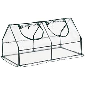 [en.casa] Mini Serra da Balcone Terrazza Giardino a Forma di Casetta con Copertura in PVC Trasparente per Piante Fioriera con Struttura in Acciaio 120 x 60 x 60 cm