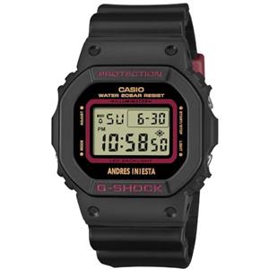 Casio Orologio Digitale Uomo G-Shock DW-5600AI-1ER ANDRES INIESTA Nero Resina Base Biologica 43 mm Impermeabile 20 Bar Resistente Urti Illuminazione