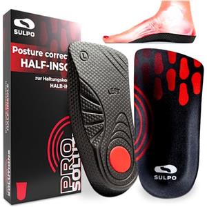 SULPO Solette ortopediche - PRO SOLUTIONS - 3/4 plantari con supporto dell'arco plantare - plantare piede piatto - per fascite plantare - solette antipronazione - talloniera per tendinite d'achille