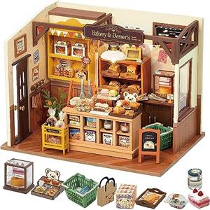 ROBOTIME Kit fai da te in miniatura per adulti, mini casa delle bambole, kit di costruzione con mobili e luci a LED, regalo di compleanno per donne o ragazze.