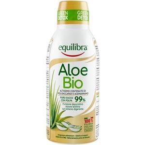 Equilibra Integratori Alimentari, Aloe Bio, Integratore Aloe Vera Puro Succo con Polpa 99%, Aloin Free, 100% Filiera Italiana Biologica, Vegan, Naturalmente Privo di Lattosio, Senza Glutine, 750 ml