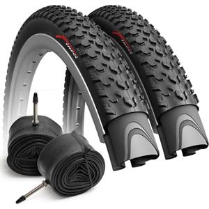 Fincci Copertone Mtb 27.5 - Set Pneumatici Pieghevole 27.5x2.10 Pollici 54-584 con 2 Presta Camera daria, Gomme Oncamp per bici da corsa, Strada, Mountain Bike, E Bicicletta, Confezione da 2 accessori