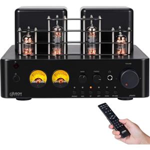 DIFIIFOL Juson Audio JTA50 Amplificatore a tubo amplificatore Hi-Fi con BT 5.0, telecomando, AUX, COAX, ingresso Phono e USB, uscita subwoofer, 2.1CH per giradischi