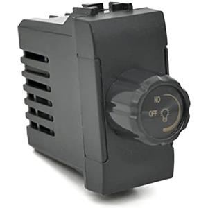 VR VETRINEINRETE Vetrineinrete® Interruttore dimmer compatibile con vimar plana regolatore controller con manopola per luci illuminazione led 500 watt 230V (Nero)