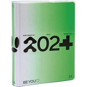 BE YOU Color Neon - Diario Scuola 2023-2024, 12 Mesi, Settembre 2023 - Agosto 2024, Agenda Scolastica con Sticker e Pagine per Sketch, con Copertina Trasparente, Formato Medium 12,5 x 16,5 cm