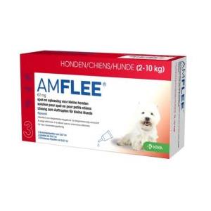 KRKA FARMACEUTICI MILANO Amflee Combo Spot-On Antiparassitario per Cani 2-10kg - 3 Pipette da 0,67ml per Pulci e Zecche