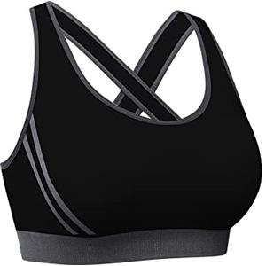 Litherday Reggiseni Sportivi Senza Ferretto Reggiseni Sportivi Donna Push Up Comfort con Imbottiture Rimovibili Reggiseno Yoga Reggiseno Sportivi per Allenamento Running Boxing Nero S