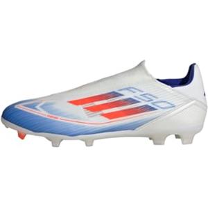 adidas F50 League Laceless Football Boots Firm Ground, Scarpe da Calcio Unisex-Adulto, Cloud White/Solar Red/Lucid Blue, 47 1/3 EU