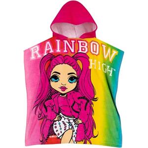 Rainbow High Telo Mare Cotone Poncho Mare Bambina | Accappatoio Bambino Piscina per Ragazze | Rosa Taglia Unica