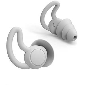 OUKEYI Tappi per le orecchie riutilizzabili in silicone ad alta fedeltà, per dormire (riduzione di 40 dB), nuoto, studio, concerti, cancellazione del rumore e protezione dell'udito (grigio)