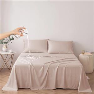 DUJUIKE Copriletto Impermeabile, Lenzuolo impermeabile, Coprimaterasso, Copridivano Divano per Cane, Gatto, Bambini, per letto matrimoniale (Queen 200 * 230cm, Cammello)