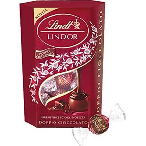 Lindt Lindor Doppio Cioccolato Praline di Cioccolato al Latte con Ripieno Fondente 16 Cioccolatini, Confezione da 200g