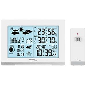 techno line Technoline WS6762 - Stazione meteorologica radio, con trasmettitore esterno, colore bianco