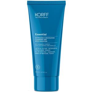 Korff Essential Latte All In One - Detergente, Struccante e Tonico Viso 200ml con Riso Viola e Acido Ialuronico