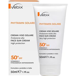 Vebix Phytamin Crema Viso Solare SPF 50 - Protezione Molto Alta per Pelli Chiare e Sensibili con Vitamina E
