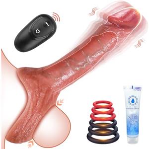 Govirt Sex Toys Coppie Guaina Pene Vibratore-2,6''Masturbtore per Uomini Prolunghe per il Pene Ritardare L'eiaculazione Precoce e Aumenta la Potenza per L'erezione,Sex toy con Anello Vibrante per il Pene