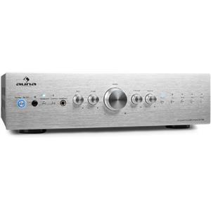 Auna Amplificatore Audio Stereo, Amplificatore Hifi, Impianto Stereo Casa, Controllo degli Alti, Amplificatore Subwoofer e Casse hifi con Potenza Audio 2 Canali, Telecomando, Ingresso AUX per MP3 e CD