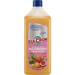 FULCRON Detergente Neutro Pavimenti Profumati, Detersivo Pavimenti, Asciugatura Rapida, Pulisce ed Igienizza, Senza Risciacquo, Elimina Cattivi Odori, Profumo Agrumi, 1 LT