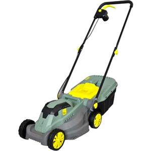 Avilia Rasaerba Elettrico Regolabile 3 Posizioni - Tagliaerba 50Hz, con Serbatoio 30L e Ruote 14cm, Diametro di Taglio 320mm, IPX4, 1200W, 230V, 132x46x105cm