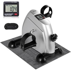 AGM Mini Cyclette, Ginnico Gambe, Ginnico a Pedali per Allenamento Braccia e Gambe Display LCD e Resistenza Regolabile
